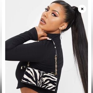 Zebra print shoulder bag